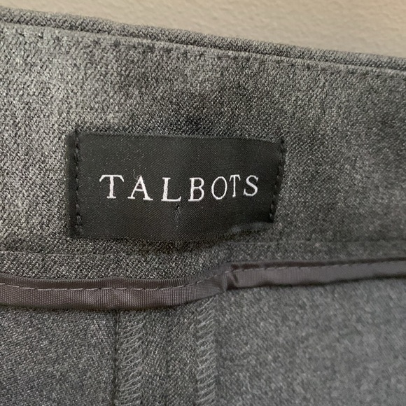 Talbots charcoal flat front side zip button close tailored career Trouser SZ 6P - Picture 11 of 13